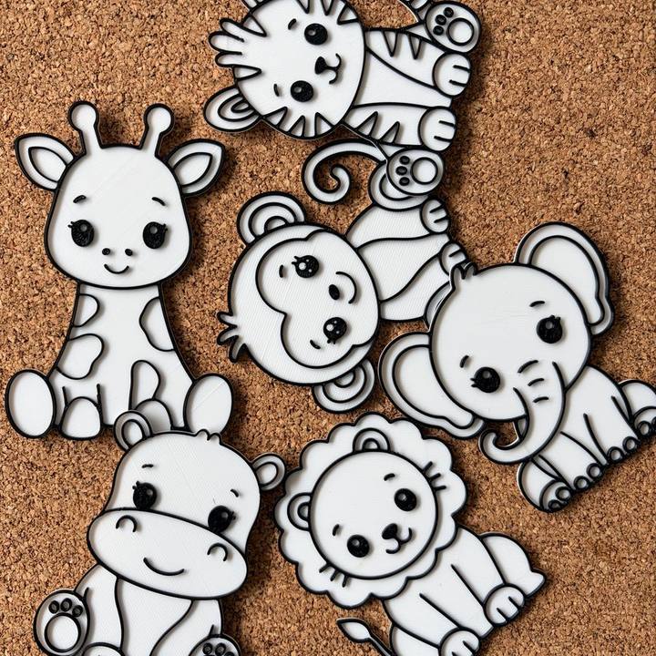 Placas de animalitos para colorear